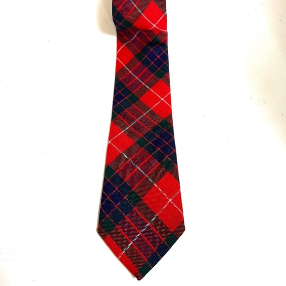 Vintage Clan Fraser AS IS Tartan Tie Fraser Red Modern Tartan Wool Necktie - Picture 5 of 7